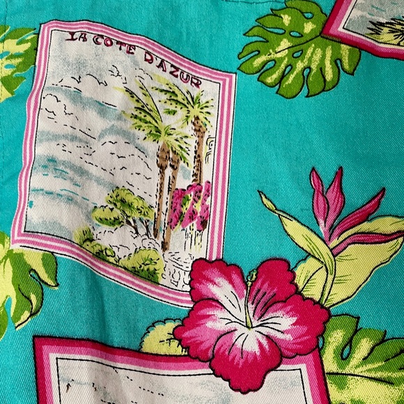 New Identity COTE D’AZUR French Riviera POSTCARD Themed JEAN JACKET Size S As-Is - Picture 4 of 10